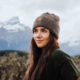 NZ Wool Mountain Beanie - Dark Natural Brown