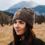 NZ Wool Mountain Beanie - Dark Natural Brown