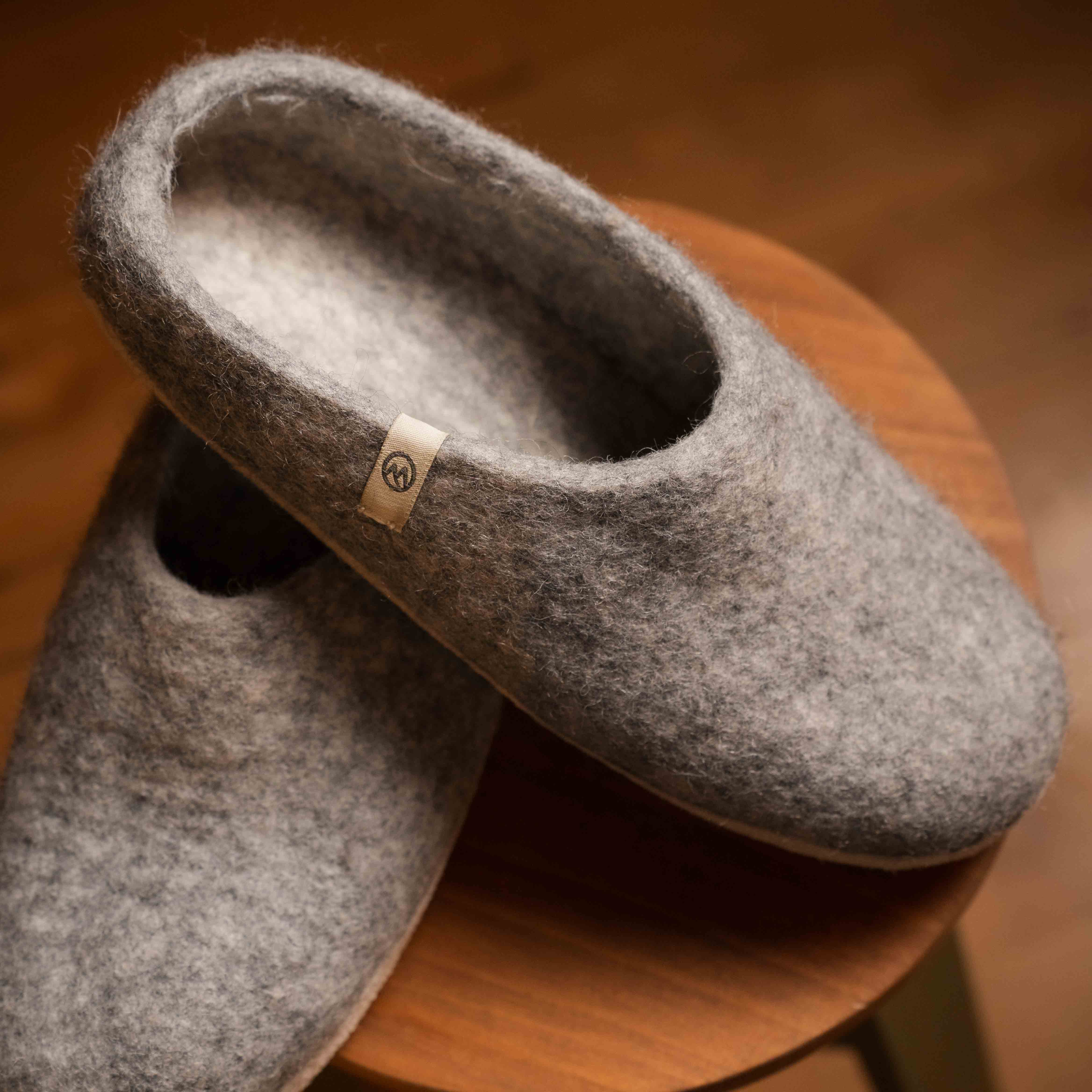 NZ Wool Slippers - Grey